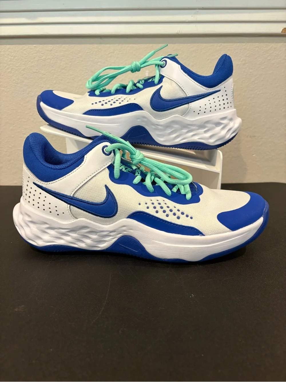 Nike FLY .BY MID 3 DD9311 102 White/Game Royal-Green Glow New Men's Size 9 - Picture 1 of 9